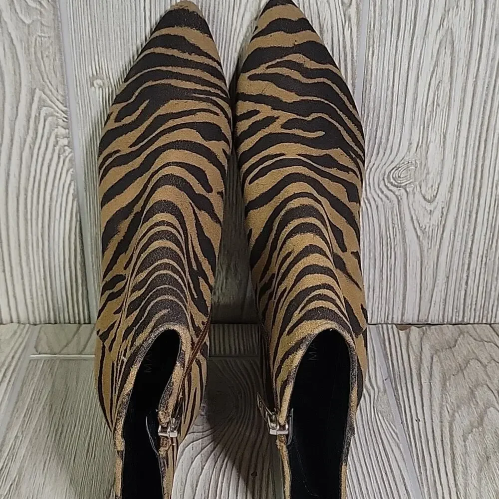 Marc Fisher Parana Animal Print Ankle Boots Womens Size 6